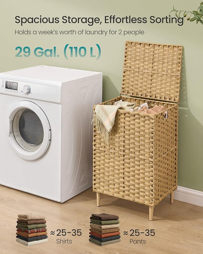 SONGMICS 2-Section Laundry Hamper - Image 3