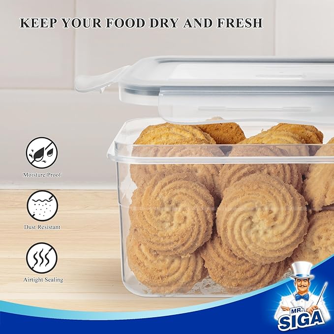 MR.SIGA 12 Pack Airtight Food Storage Container Set, BPA Free Kitchen Pantry - Image 4