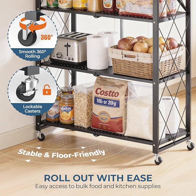 Upgraded 18% Thickened Portable 5-Tier Foldable Storage Shelves - Image 6