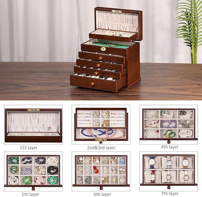 Vintage Wooden Jewelry Box - Image 4