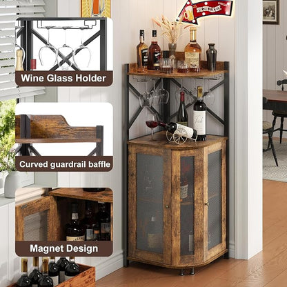 JKsmart Corner Bar Cabinet - Image 4