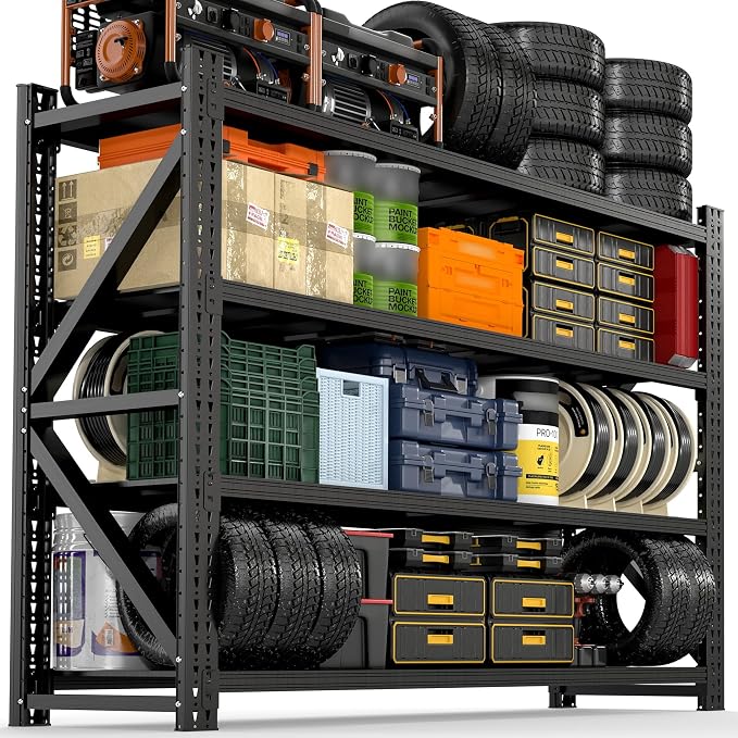 4-Tier Heavy Duty Garage Shelving, Industrial Shelving by VIYET