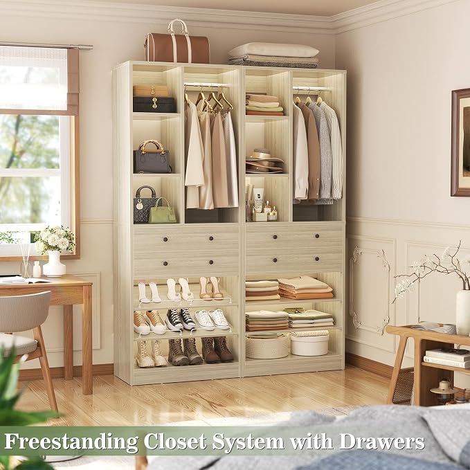Besiost Closet System, 55.5"/4.6 FT Closet Organizer System - Image 6
