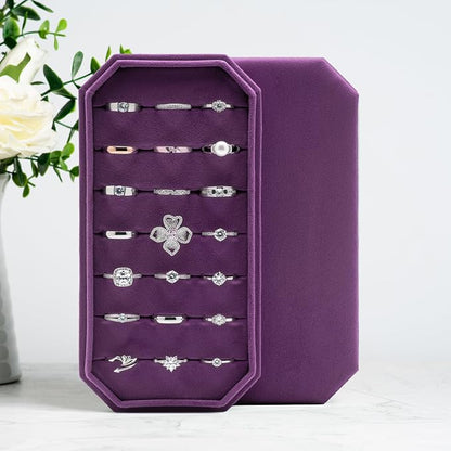 Velvet Ring Organizer Display Tray Jewelry Box Earring Holder Case - Image 2