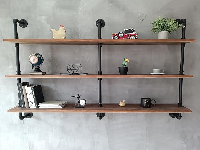 HDDFER Floating Shelves for Wall Bookshelf Industrial Pipe Shelving Shelves by industrialpipeshelving