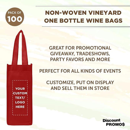 DISCOUNT PROMOS Non-Woven Vineyard Two Bottle Wine Bags - Image 3