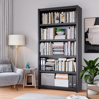 Bookshelf, 5 Shelf Bookcases, Tall Bookcase - Image 2