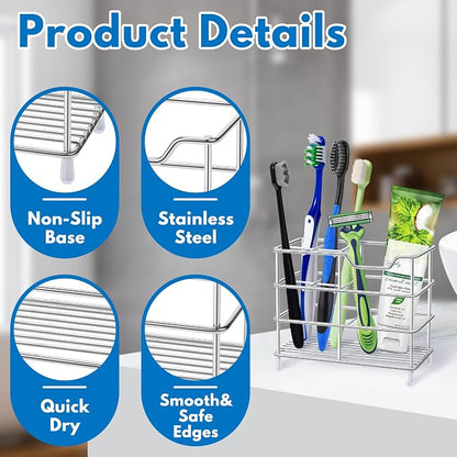 Urbanstrive 304 Stainless Steel Bathroom Toothbrush Holder Toothpaste Holder - Image 6