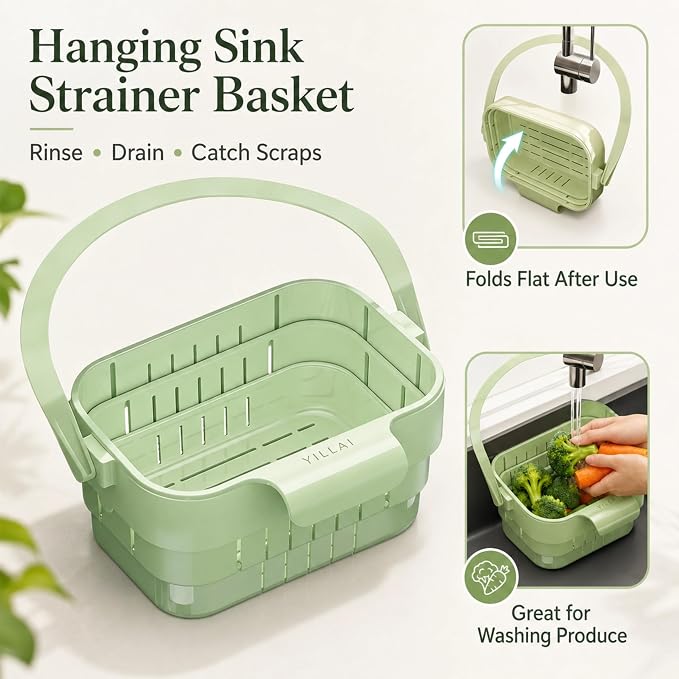 Sink Strainer Basket, 2026 Upgrade Foldable Hanging Sink Drain Basket | - Image 3