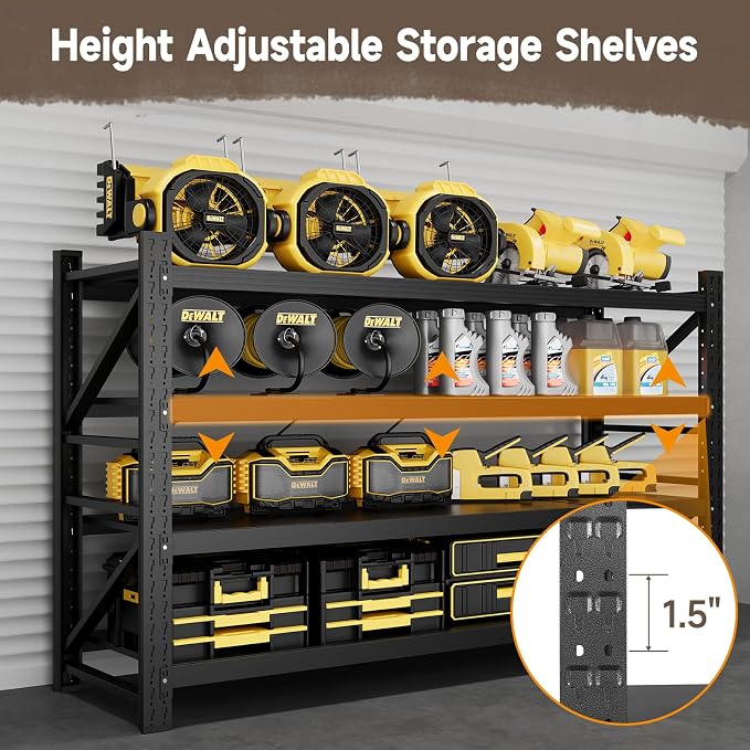 8000LBS Metal Garage Shelving Unit 68" W Storage Shelves Heavy Duty 4 Tier - Image 8