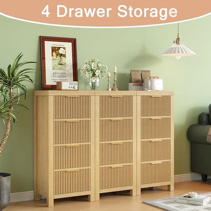 Mid-Century Modern Tall Wooden Dresser - Image 6