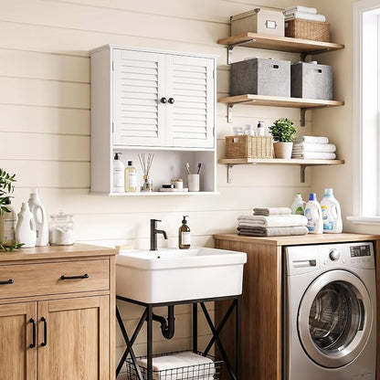 Bathroom Wall Cabinet with Adjustable Shelf, Over Toilet Storage Cabinet - Image 6