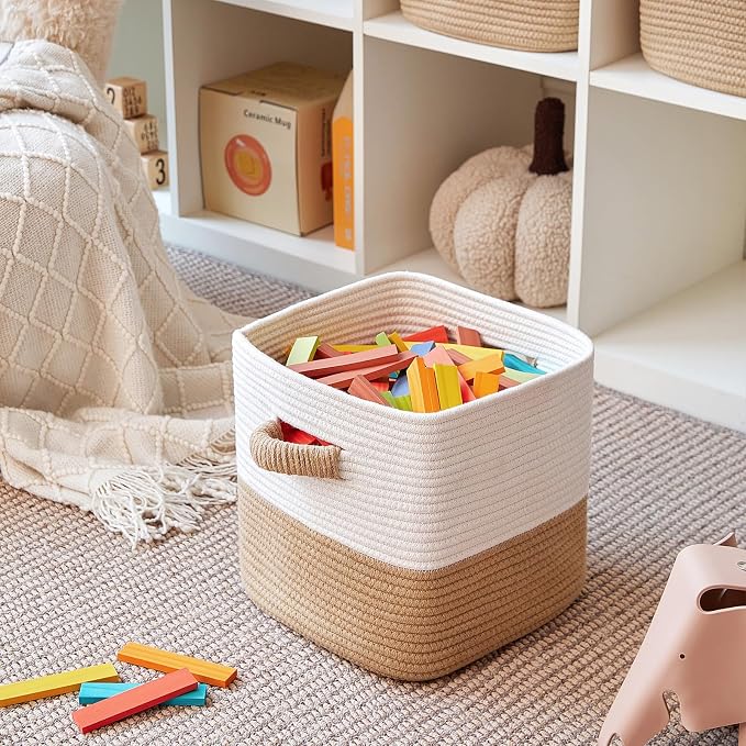 R RUNKA Storage Cube Baskets for Organizing -3 Pack -11 inch Square Baskets for - Image 4