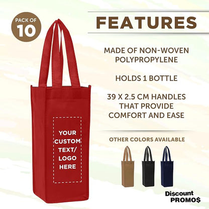 DISCOUNT PROMOS Non-Woven Vineyard Two Bottle Wine Bags - Image 2