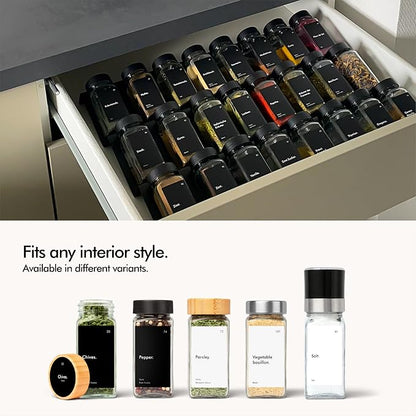 KIVY Spice Jars with Labels Glass Seasoning Containers with Airtight Lids - Image 6