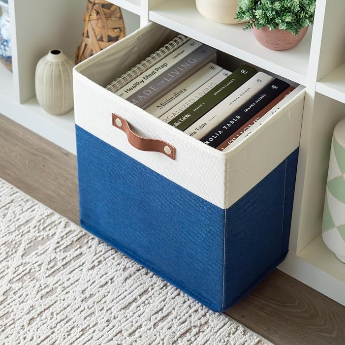 OrganiHaus 13" x 13" x 13" Cube Fabric Storage Bins Set of 4, Fabric Storage - Image 5