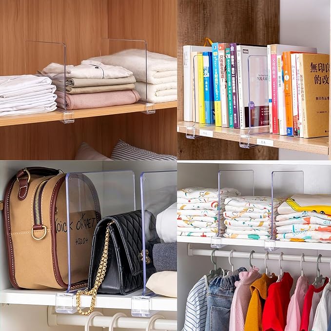 Yieach 6 Pack Clear Acrylic Shelf Divider - Image 7