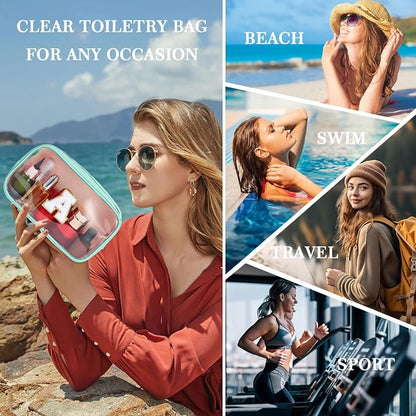YOOLIFE Initial Clear Makeup Bag | Waterproof Large Makeup Bag | Personalized - Image 3