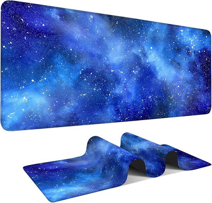 Starry Sky Gaming Mouse Pad 35.4"x15.7"Desk Mat Anti-Slip Rubber Base & Durable by ANNAQUEEN
