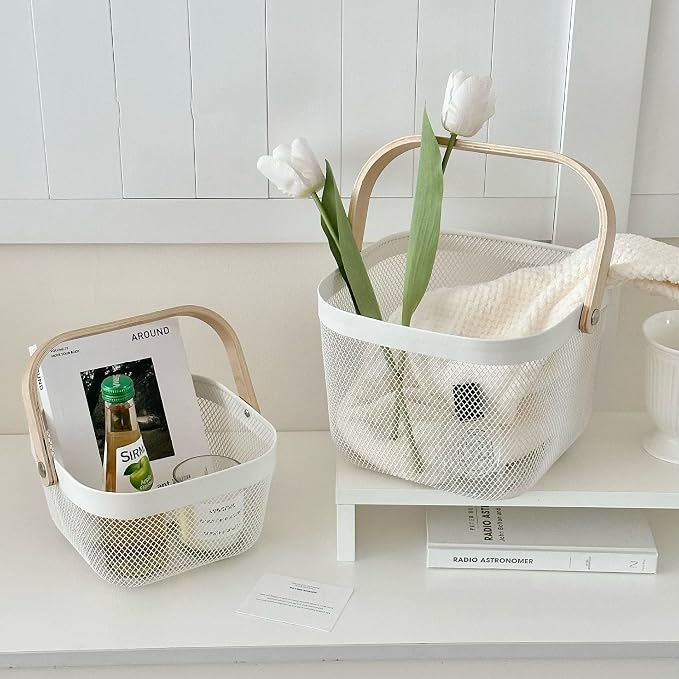 AJIODA Metal Mesh Wire Basket, Mini Steel Basket - Image 5