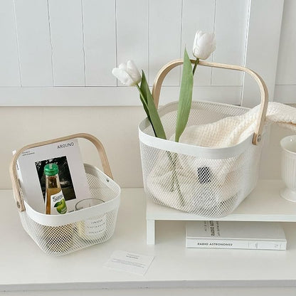 AJIODA Metal Mesh Wire Basket, Mini Steel Basket - Image 5