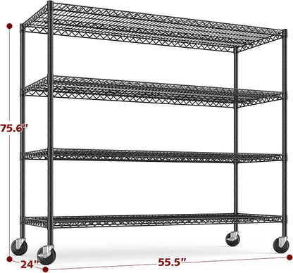REIBII 55.5''W Storage Shelves 2500LBS Wire Shelving Unit - Image 3