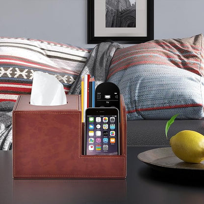 PU Leather Square Tissue Box Cover, Tissue Box - Image 2