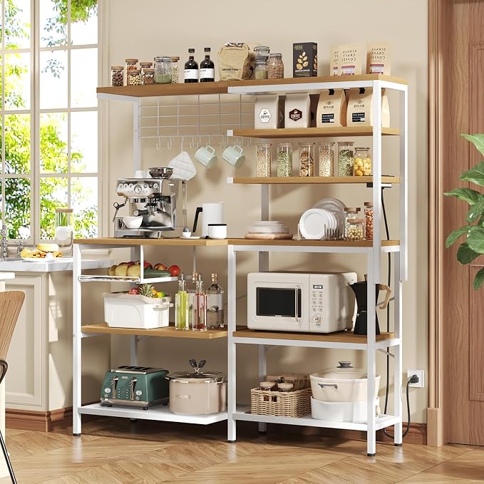 L-Shaped White Bakers Rack - Image 2