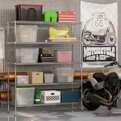 18" Deep x 60" Wide x 74" Height Wire Shelving Kit | 5-Tier | NSF Commercial - Image 5