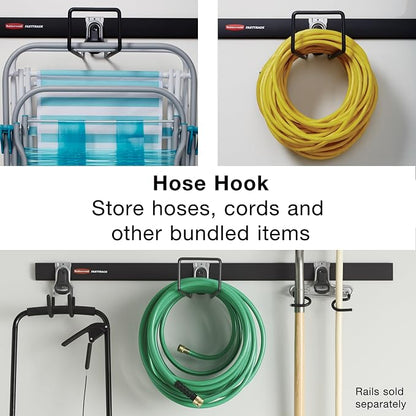 Rubbermaid Garage FastTrack Hose Hook Satin Nickel Wall Mounted Storage System - Image 2