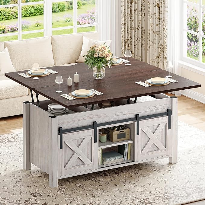 SEDETA Lift Top Coffee Table, 4 in 1 Multi-Function Convertible Coffee Tables by SEDETA
