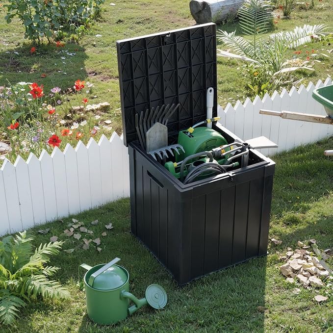 51 Gallon Resin Deck Box, Lockable Patio Outdoor Storage Box - Image 3