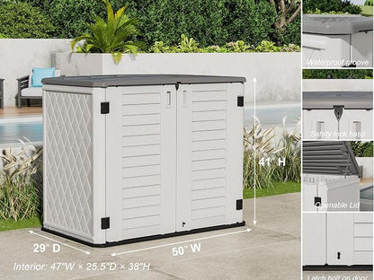 ZZM 4x2.5 FT Outdoor Storage Shed, Resin Waterproof Storage Cabinet - Image 4