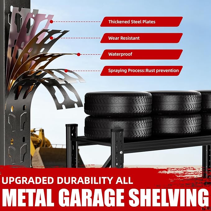 Heavy Duty Garage Shelving 59" W x 23" D x 67" H, 5000LBS Metal Shelving Unit - Image 4