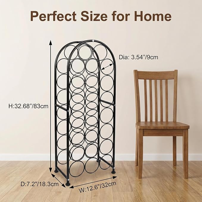 PAG 23 Bottles Arched Freestanding Floor Metal Wine Rack Wine Bottle Holders - Image 4
