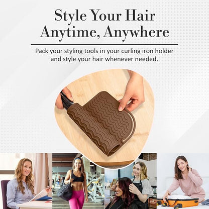Vanity Accessories Heat Resistant Mat – Silicone Flat Iron & Curling Iron Holder - Image 6