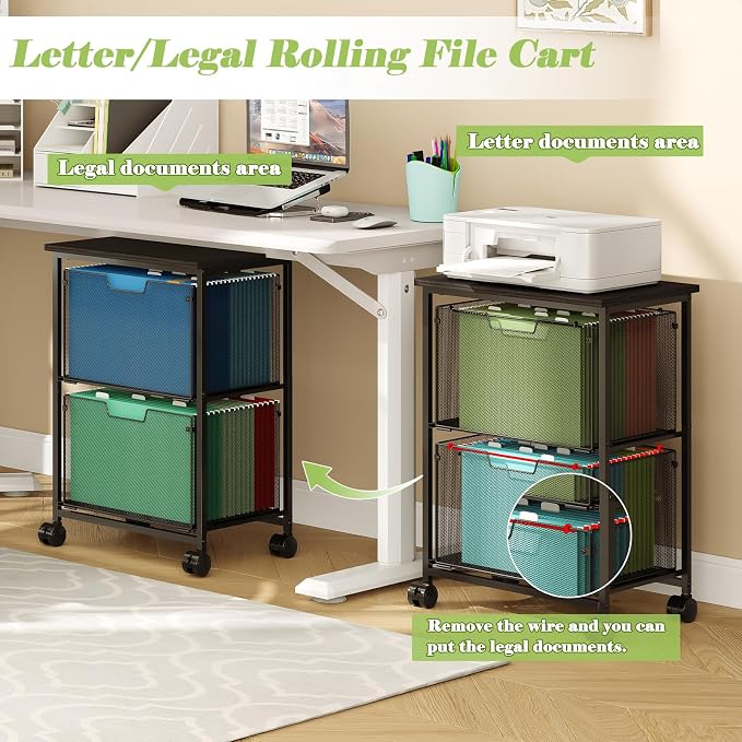 Sbanmao Letter/Legal Rolling File Cart - Image 3