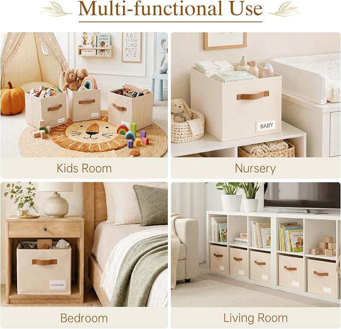 Storage Cubes 8 Pack, 11 Inch Fabric Storage Cubes Organizer Bins - Image 7