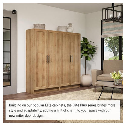 Prepac Natural Oak Elite 65" Tall Accent Kitchen Pantry Cabinet, Craft or - Image 8