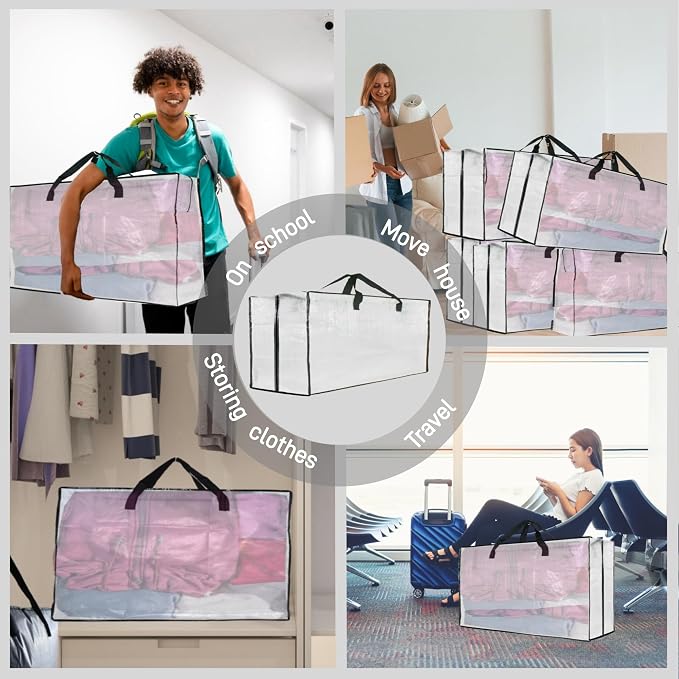Heavy Duty Moving Bags, Extra Large Clear Storage Bags - Image 6