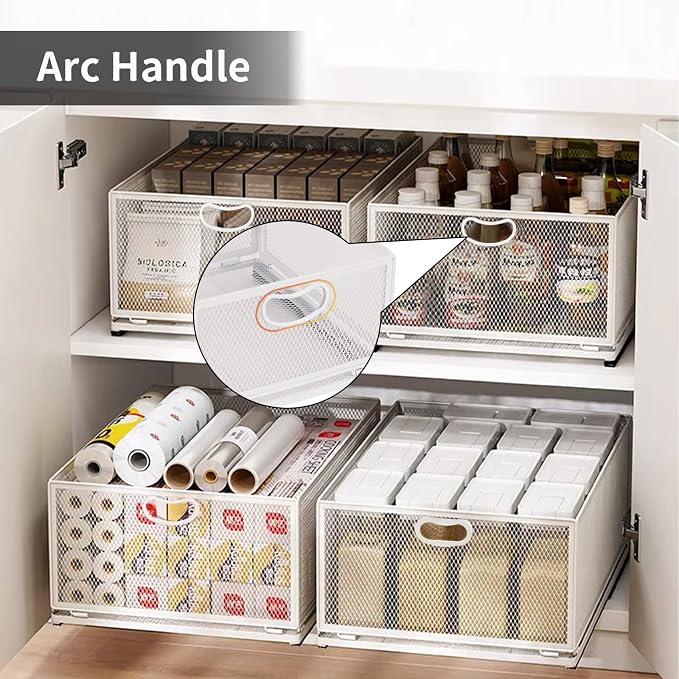 Sliding Cabinet Basket Organizer Drawer Self Adhesive Slide out Pantry Shelves - Image 9