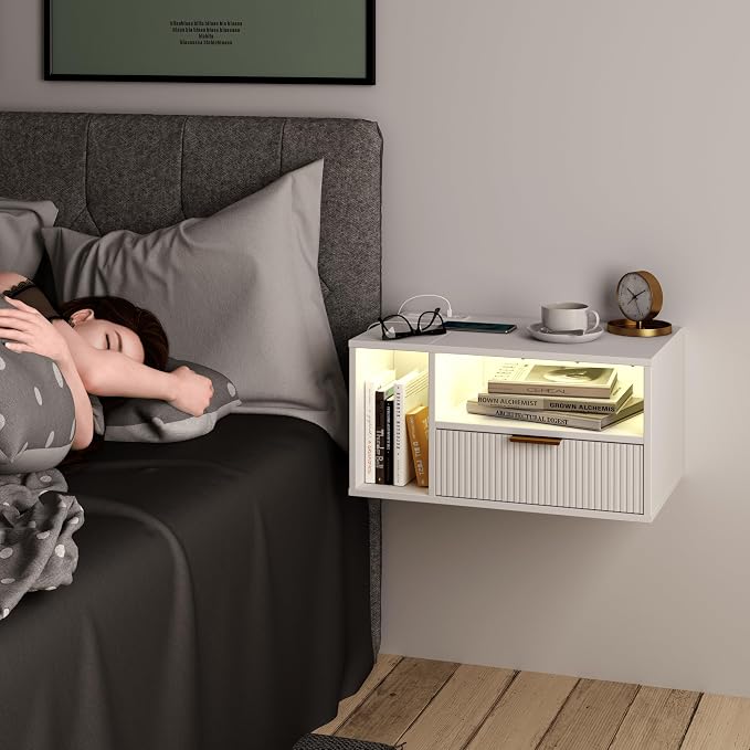 Veegle White Floating Nightstand - Image 3