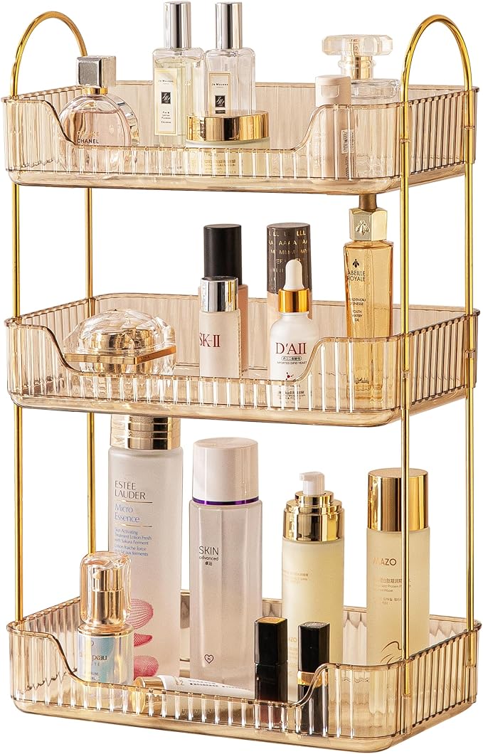 3 Tier Bathroom Organizer Countertop Makeup Perfume Tray Skincare Organizer by AKINBAS
