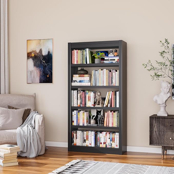 Book Shelf, 5-Tier Sturdy Bookcase, Adjustable Bookshelf, Large Capacity per - Image 2