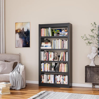 Book Shelf, 5-Tier Sturdy Bookcase, Adjustable Bookshelf, Large Capacity per - Image 2