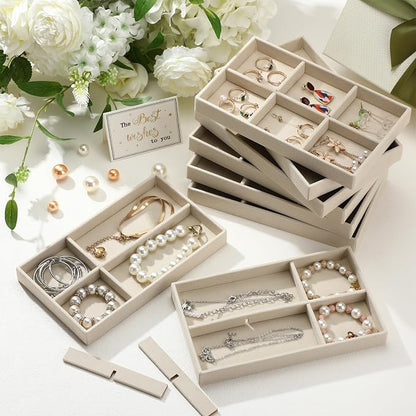 Highergo 8 Pcs Velvet Jewelry Trays Stackable Drawers Organizer Ring Earring - Image 4
