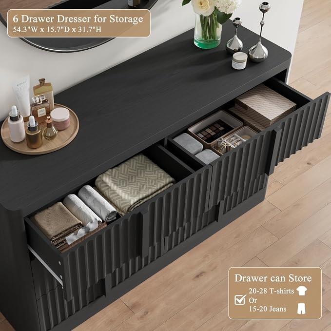 Fluted Dresser for Bedroom, Modern Chest of Drawers - Image 5
