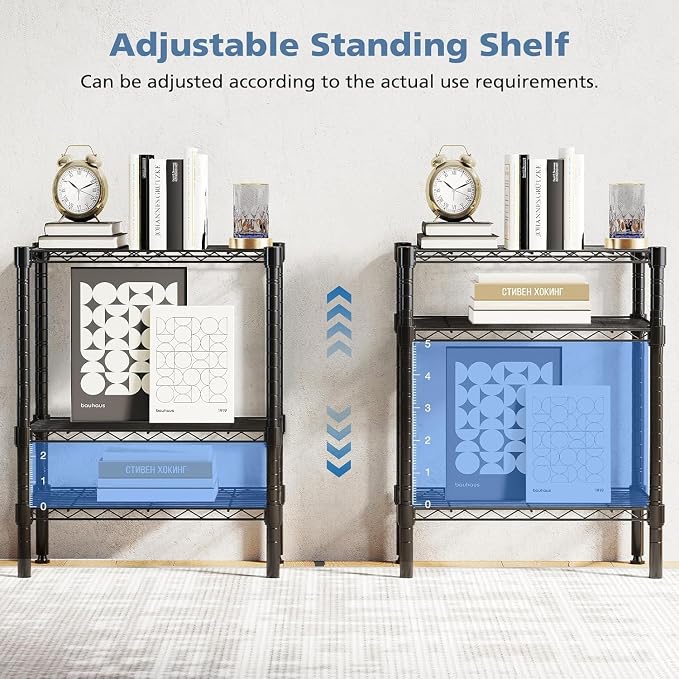 HealSmart 3-Tier Metal Wire Storage Shelves, Adjustable Standing Storage Rack - Image 5