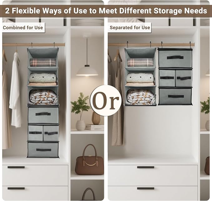 Durable 2-in-1 Hanging Closet Organizer - Image 4