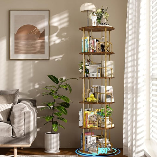 360° Rotating Bookshelf, Revolving Bookcase by Unknown